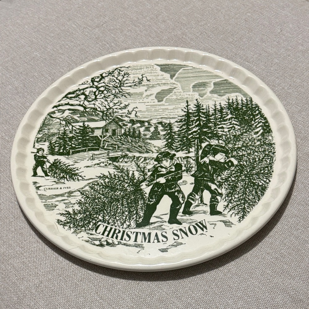 “Christmas Snow”Platter-Auth Reproduction of an Orig Currier & Ives Collection